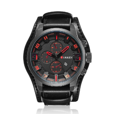 

CURREN 8225 Quartz Fashion Watch Man Watch Top Brand Calendar Leather Strap Business Military Dual Display 30M Waterproof Wrist Wa