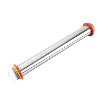 

Stainless Steel Rolling Pin Dough Mat Dough Roller Adjustable Kitchen Tool