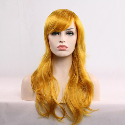 

〖Follure〗70cm Womens Heat Resistant Hair Blonde Long Curly Full Wig