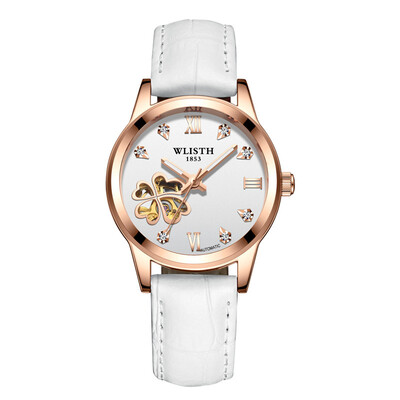 

Trend lady mechanical watch luminous waterproof leather strap female student watch