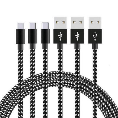 

Universal 2m Dual Color Braided USB To Type-C 24A Charging Data Cable Cord For Android Phones-2m