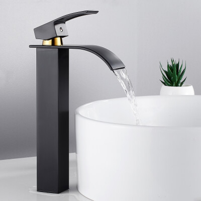 

Luxury Waterfall Bathroom Counter Top Basin Mixer Tap Taps Sink Tall Chrome Faucet