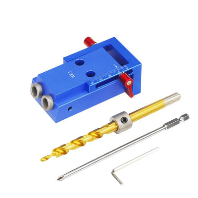 

Pocket Aluminium Alloy Oblique Hole Jig Kit System for Wood Working Punch Locator with 95mm Puncher Woodworking Tool Set