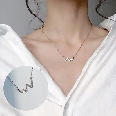 

Woman Beautyful Necklace Geometric Four Leaf Clo-ver Heart Shape Crystal Pendant Necklace Jewelry