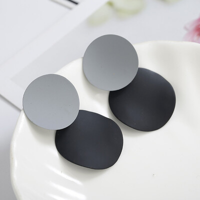 

New Arrival wing Womens Fashion Unique Metal Drop Earrings Trendy Candy Colors Round Statement Earrings for Women Jewelry 2019