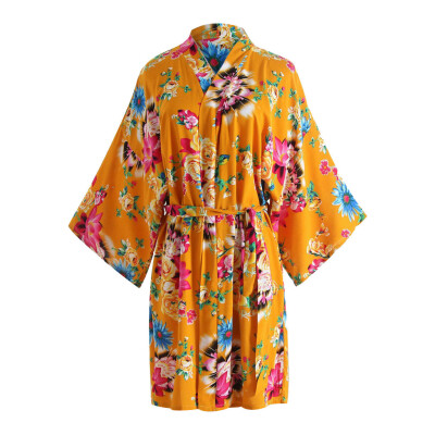 

Toponeto Women Sexy Print Blossom Kimono Dressing Gown Bath Robe Lingerie Nightdress