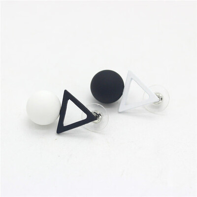 

Olaru Jewelry 3 Colors Fashion Korea Triangle Pearl Ball Stud Earrings Trendy Cute Long Earring for Women 2016 New Hot C-E44