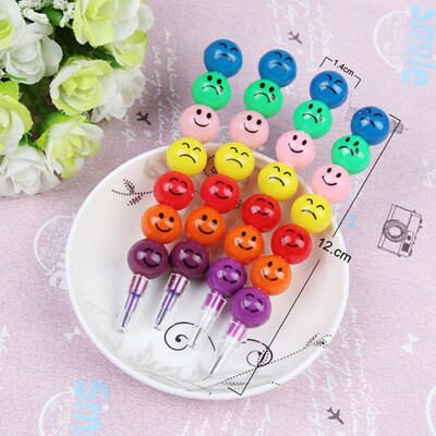 

Siaonvr New 7 Colors Cute Stacker Swap Smile Face Crayons Children Drawing Gift