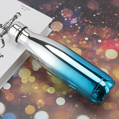 

500ml Fashional Double-layer Vacuum Flasks Stainless Steel Electroplate Vacuum Flasks Thermal Cold Cup Outdoor Water Bottles