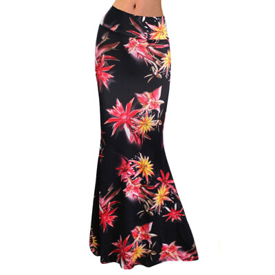 

Womens Casual High Waist Long Skirt Retro Striped Print Maxi Dress Summer Beach