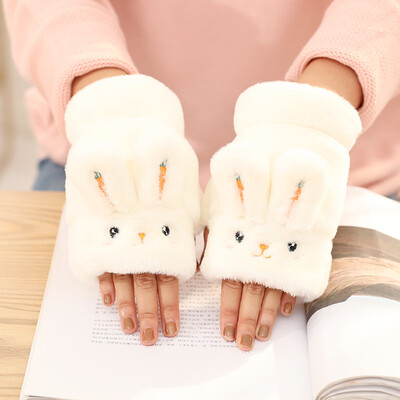 

Glove womens winter lovely Korean Korean-style warm-and cold-proof warm-and cold-proof warm-and cold-proof half-finge