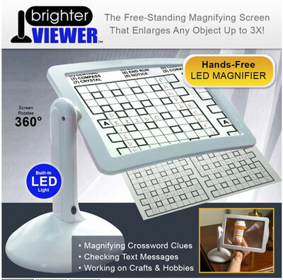 

Gobestart New LED Magnifier Screen Magnifier With Light In White