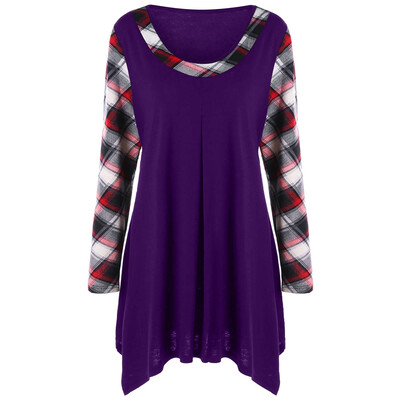 

Plus Size Plaid Trim Tunic T-shirt