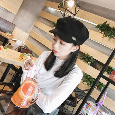 

Autumn&winter retro cashmere octagonal hat eight artist hat literary young women fashion hat winter warm Cap