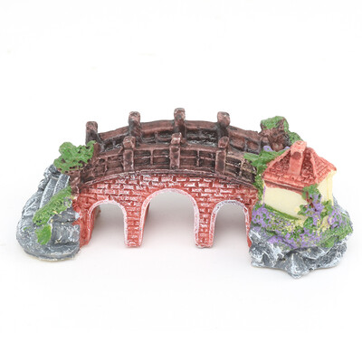 

Resin Castle Aquariums Castle Decoration Simulation Turtle Climbing Three Eye Bridge
