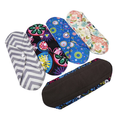 

1PC Charcoal Bamboo Cloth Reusable Washable Menstrual Pads Mama Sanitary Panty Towel 5 ColorsSanitary Pad Sanitary Towel