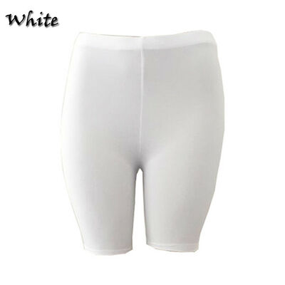 

WOMEN BASIC SOLID STRETCH BIKER SHORTS YOGA GYM COTTON LEGGINGS KNEE LENGTH
