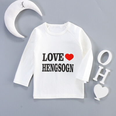 

1-3T Baby Boy Girl Shirt Cute Children New Autumn Cute Stitching Cartoon Print Wear Round Collar Long Sleeved Cotton T-Shirt