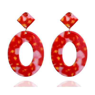 

Bohemian Earrings Geometric Big Oval Resin Drop Earrings For Women Fashion Jewelry boucle doreille femme 2019 brincos oorbellen