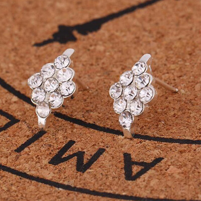 

Hot Fashion Simulated Pearls Crystal Tiny Heart Leaf Star Triangle Flower Bowknot Cherry Stud Earrings For Women Cheap Jewelry