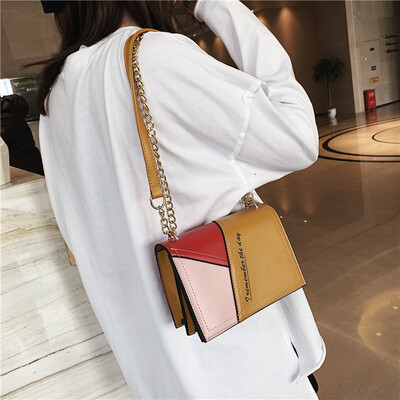 

Qiao Bani 2019 new European&American style fashion contrast color chain bag shoulder diagonal tide handbags factory direct sales