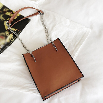 

Tailored Womens Fashion Chain Shoulder Bag Retro Solid Color Handbag Wild Messenger Bag