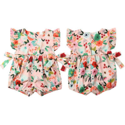 

US Baby Girl Infant Flower Ruffle Romper Bodysuit Jumpsuit Outfit Clothes Summer