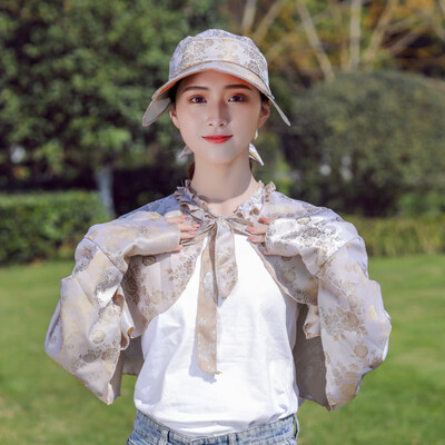 

2019 New summer UV protective suncap large eaves lady baseball cap outdoor foldable printed solar cap