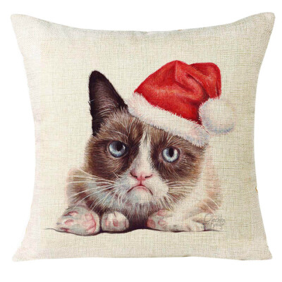 

Siaonvr Xmas Christmas Cat Sofa Home Decoration Festival Pillow Case Cushion Cover