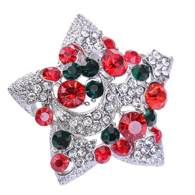 

Christmas Decorations Ornaments Crystal Sparkly Star Brooch Pin Xmas Gift