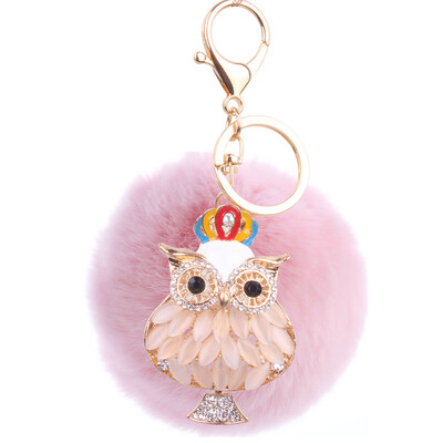

Rex rabbit hair owl bag plush hair ball mobile phone pendant small gift jewelry