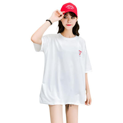 

Women Loose Hip-Hop Long T-shirt Girls Street Letters Print Summer Tops
