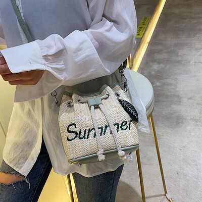 

New small bag retro straw bag Mori bucket bag handbag new 2019 wild ins fashion Messenger bag