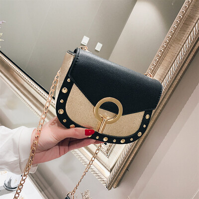 

Qiao Bani 2019 new Korean fashion Dongdaemun rivet flip bag shoulder diagonal tide handbags a generation