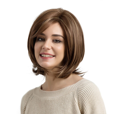 

〖Follure〗Natural Light Brown Curly Short Hair Wigs Womens Fashion SyntheticWig New