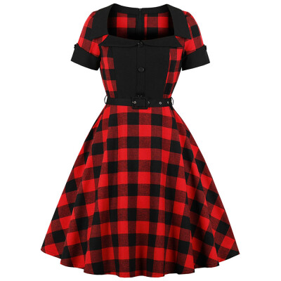 

Vintage Tartan Belted Pin Up Dress