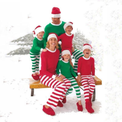 

UK STOCK Family Christmas Pajamas Set Women Men Xmas Cotton Homewear Sleepwear