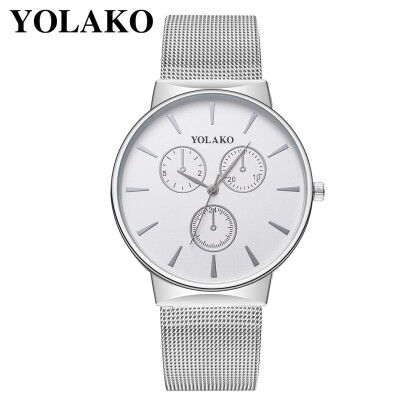 

Gobestart YOLAKO Mens Quartz Stainless Steel Band Newv Strap Watch Analog Wrist Watch