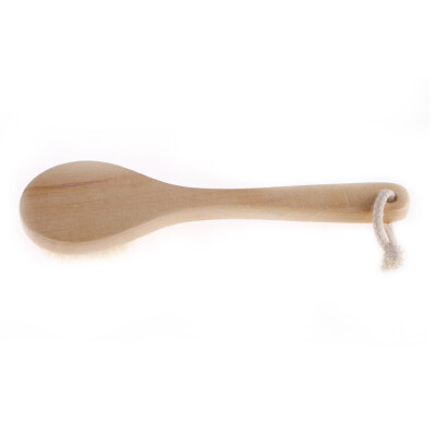 

Natural Bristle Middle Long Handle Wooden Shower Body Bath Brush Round Head