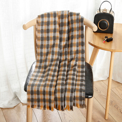 

Trendy stream Korean retro literary plaid imitation cashmere scarf female student winter Korean fashion wild scarf