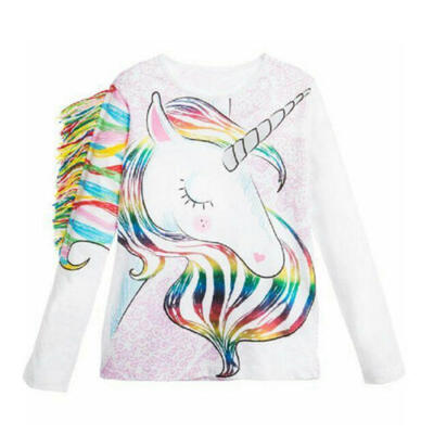 

Casual Toddler Kids Girls Pattern Unicorn Tops T-shirt Tees Clothes Size 1-6T