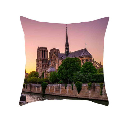 

〖Follure〗Retro Cushion Cover London Paris City Street Scenery Pillowcase Home Decor