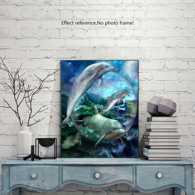 

kirinshow Sea Mosaic Full Drill Diamond Embroidery Animals Diamond Painting Cross Stitch Dolphin 5D DIY Decoration Home