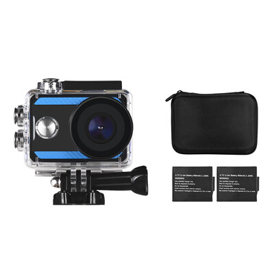 

4K Ultra HD WiFi Sports Action Camera 170° Wide Angle 20 Inch LCD Display 30 Meters Waterproof with 2pcs Li-ion Batteries