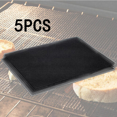 

Grill Mat BBQ Mesh 5Pcs Non Stick Cooking Grilling Sheet Liner Fish Durable Lot