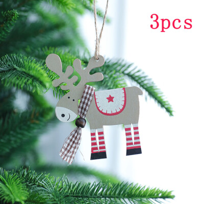 

Tailored Christmas Wooden Elk Small Pendant Christmas Tree Hanging Pendant 3 Packs