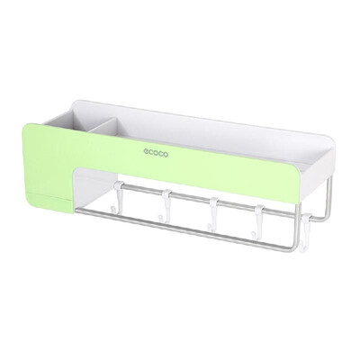 

Ecoco Bathroom Shelf Storage Organizer Wall Mounted Magnetic Shower Shelf Kitchen Storage Basket Rack with Towel Bar
