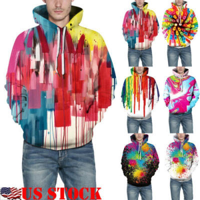 

NEW Adult Mens Unisex 3D Print Hoodie Jumper Pullover Sweater Sweatshirt -3XL