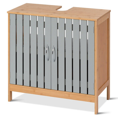 

Bathroom Under Sink Vanity Cabinet Bamboo Freestanding Shelf Cabinet