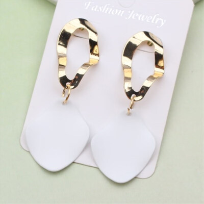 

EK781 Korean Styles Rhombus Sequin Hanging Earrings for Women Geometric Metal Square Dangle Earring Jewelry Punk Christmas Gift